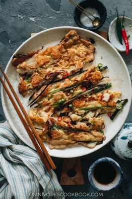   Haemul Pajeon เผาไหม้กรอบนอกนุ่มในพร้อมรสชาติทะเลอันเข้มข้น